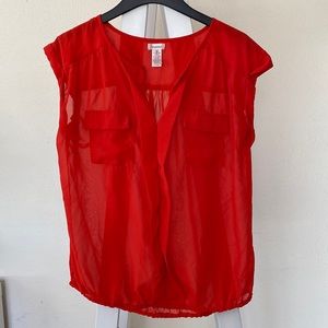 Marisol sheer orange top size L